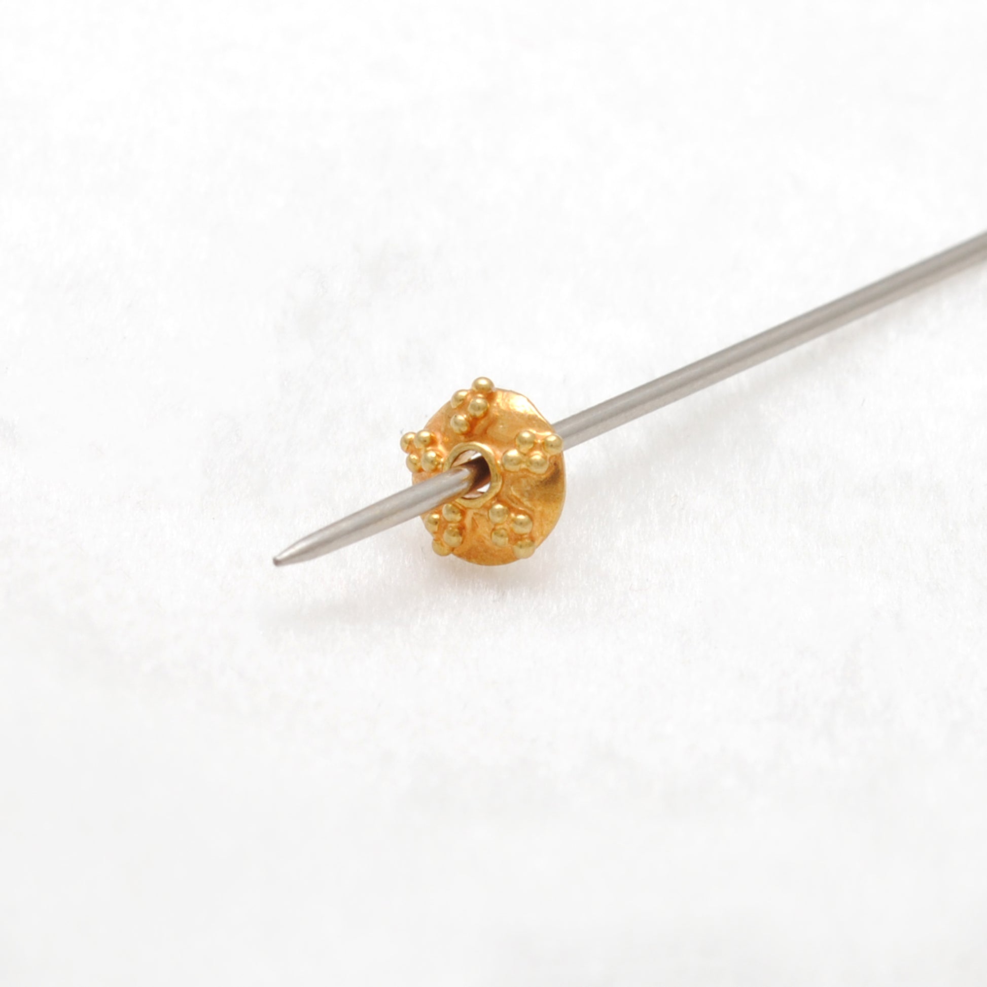 6mm 18K gold fancy bead cap - multiple angles display