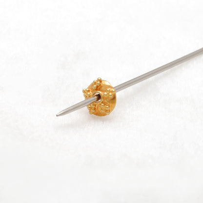 6mm 18K gold fancy bead cap - multiple angles display