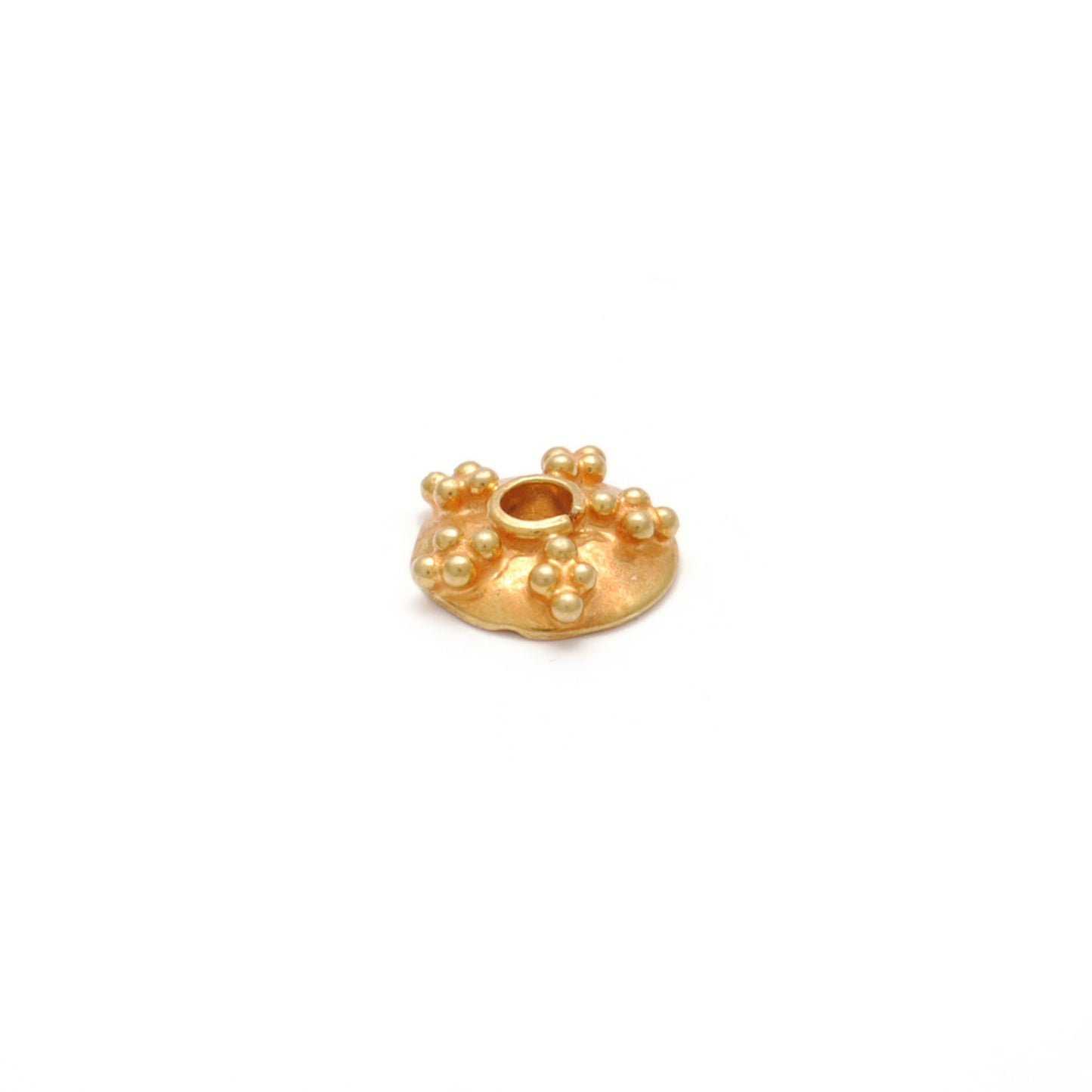 6mm 18K gold fancy cap - overhead view Jaipur