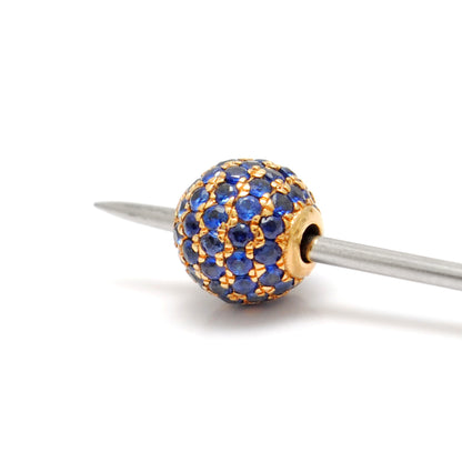 6mm Blue Sapphire 14K Solid Gold Ball Spacer Bead – Styled on Chain