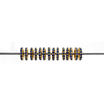6mm Blue Sapphire Gold Wheel Spacer Finding – Side Profile