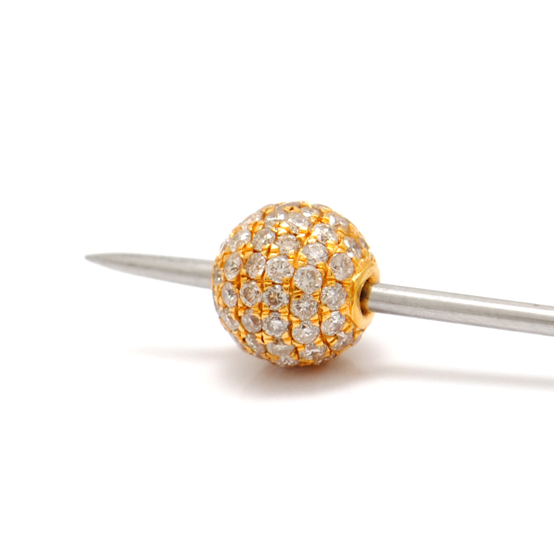 6mm Diamond 14K Solid Gold Globe Spacer Bead – Styled on Jewelry Chain