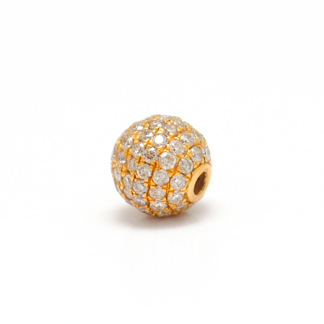 6mm Diamond Pavé 14K Gold Sphere Charm Finding – Overhead View