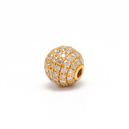 6mm Diamond Pavé 14K Gold Sphere Charm Finding – Overhead View
