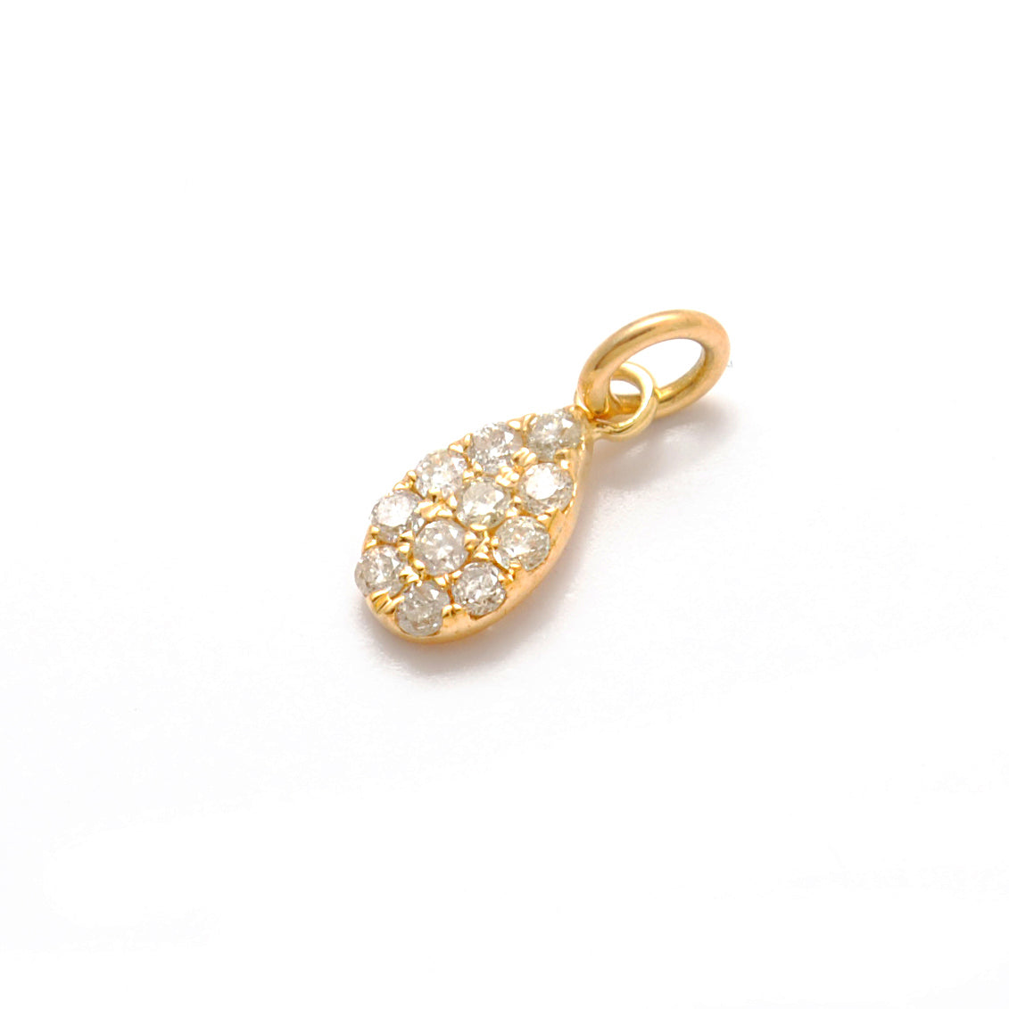 6x4mm Diamond Pavé Gold Charm – Side Profile