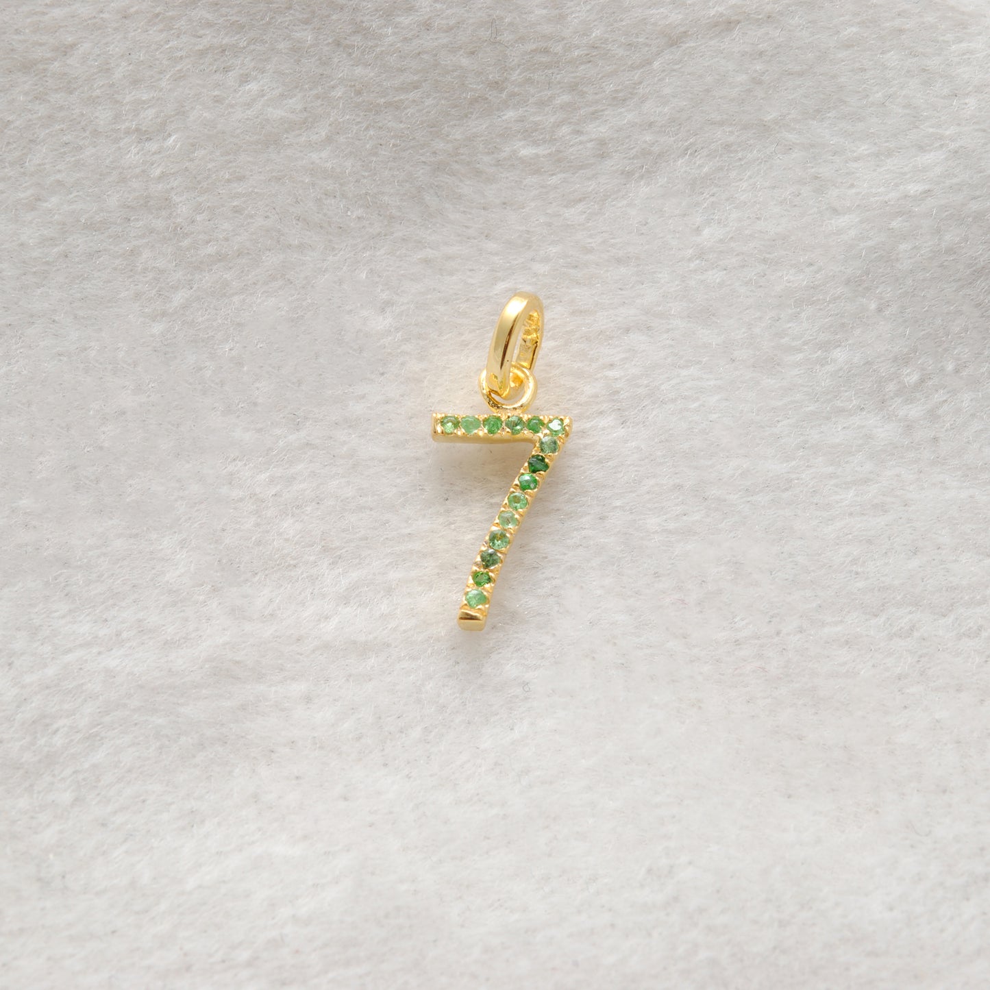 925 Sterling Silver Numeric 7 Charm with Diamond Accent – Ruby, Blue Sapphire & Tsavorite, 18.70mm