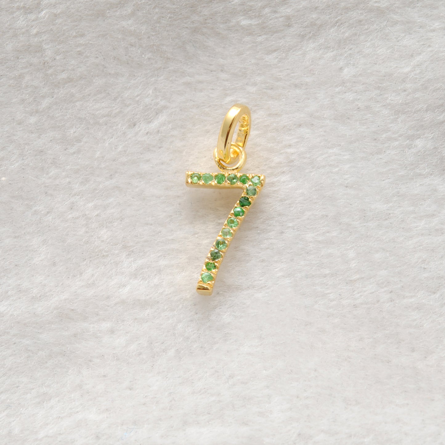 925 Sterling Silver Numeric 7 Charm with Diamond Accent – Ruby, Blue Sapphire & Tsavorite, 18.70mm