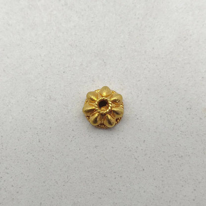 7mm 18K solid gold spacer cap bead - front view