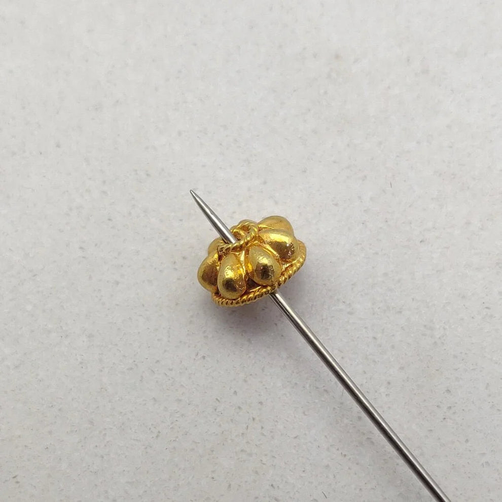 7mm solid gold bead cap - overhead view
