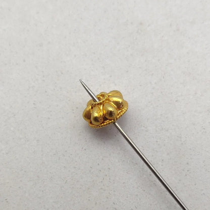 7mm solid gold bead cap - overhead view