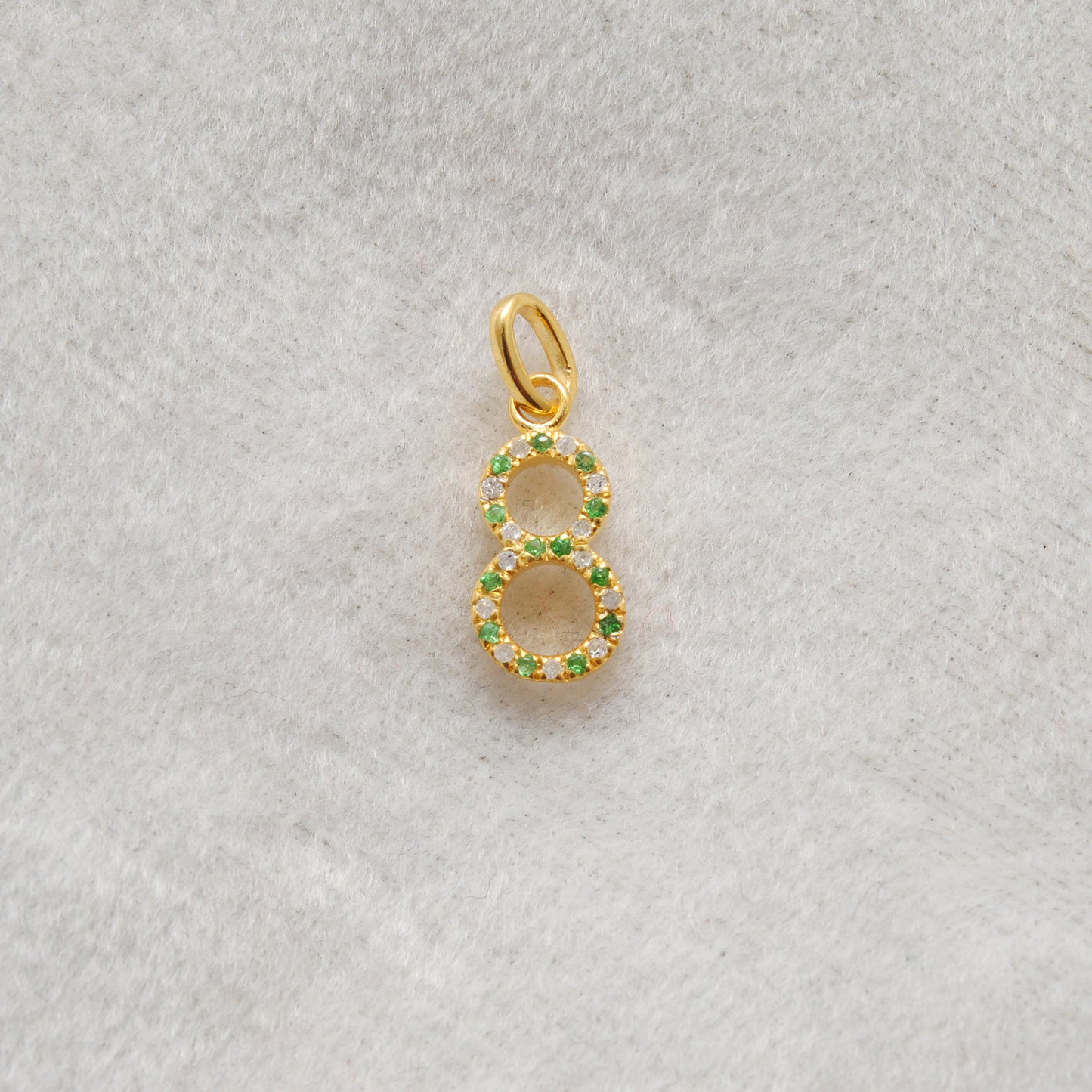 Silver Numeric 8 Charm Diamond Pendant | Ruby, Blue Sapphire & Tsavorite Jewelry