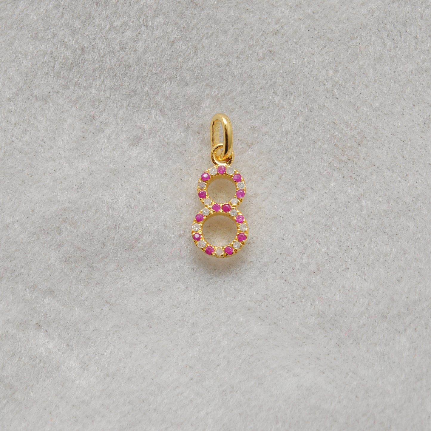 Silver Numeric 8 Charm Diamond Pendant | Ruby, Blue Sapphire & Tsavorite Jewelry