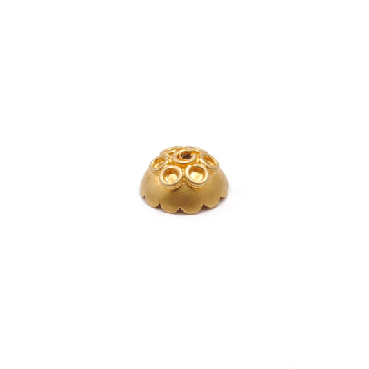 8mm 18K gold spacer bead cap finding DIY project - front view