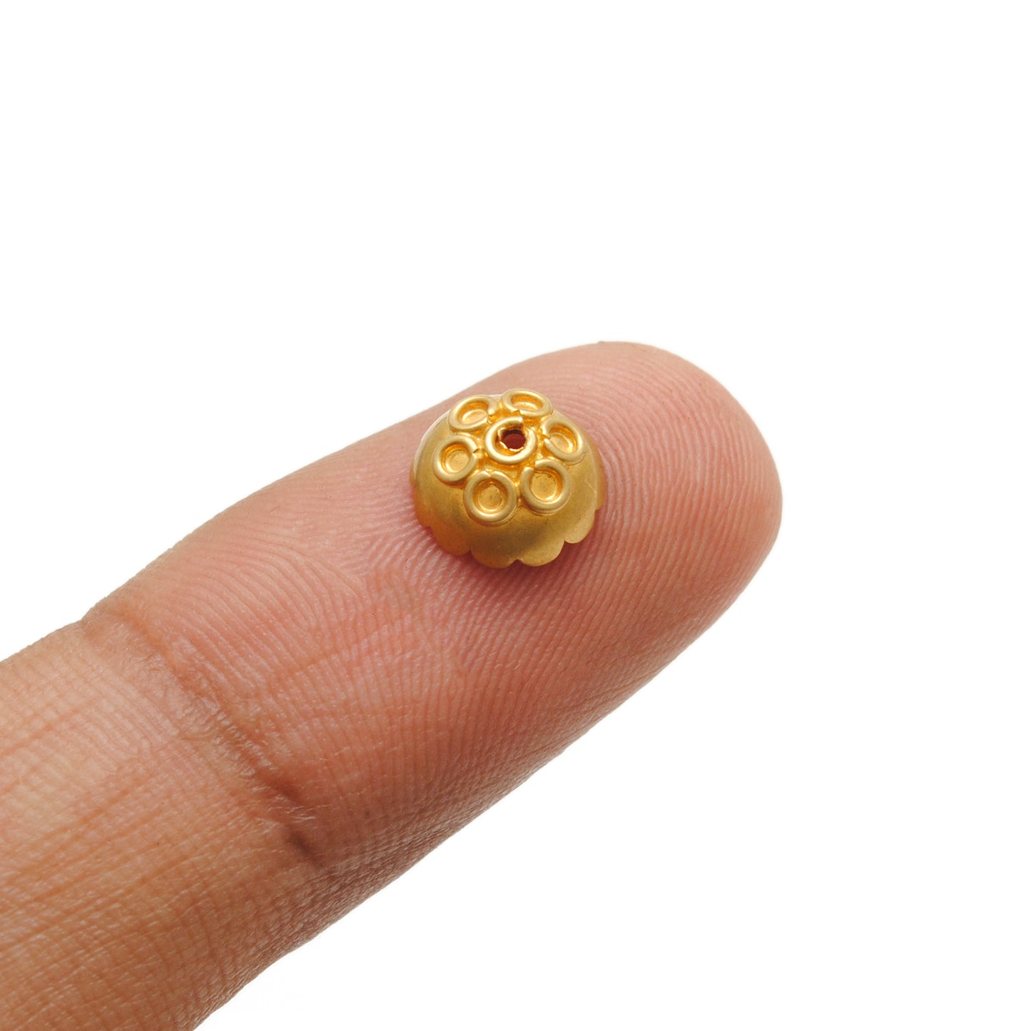 8mm 18K gold spacer cap DIY - scale reference wholesale