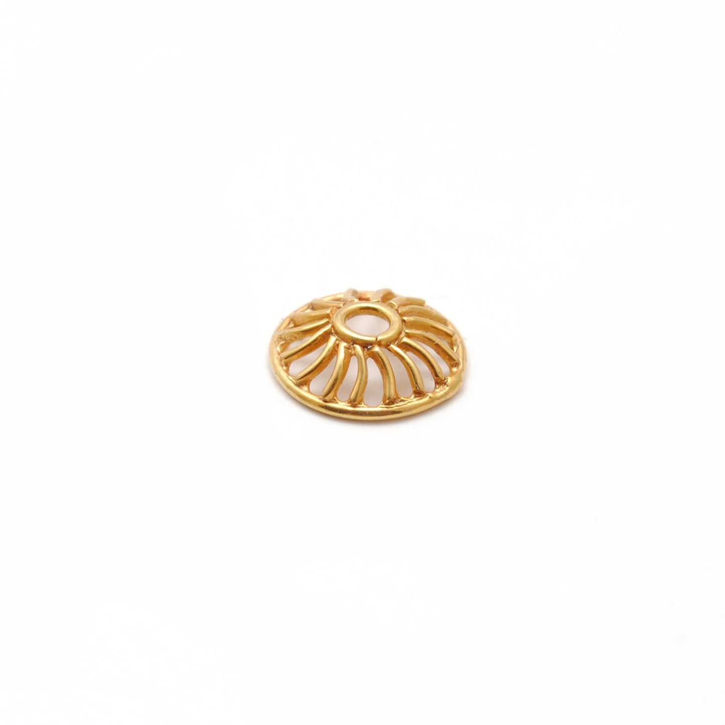 8mm 18K gold wheel cap - overhead view Jaipur