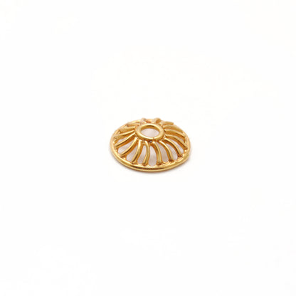 8mm 18K gold wheel cap - overhead view Jaipur