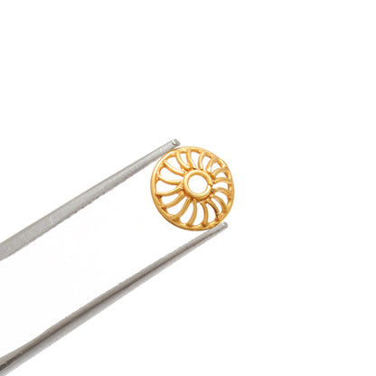8mm 18K gold wheel cap styled on contemporary jewelry