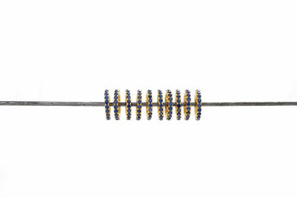 8mm Blue Sapphire Gold Wheel Spacer Finding – Side Profile