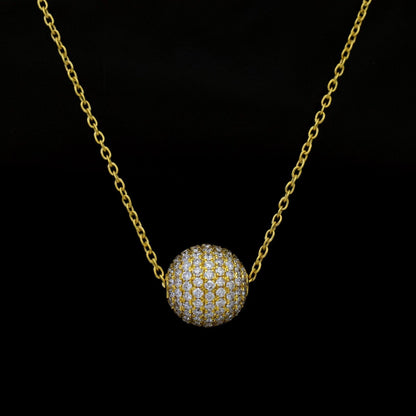 8mm Diamond 14K Gold Round Ball Spacer – Overhead View