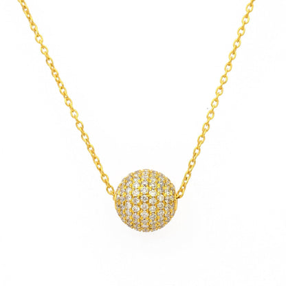 8mm Diamond Pavé Gold Ball Spacer Bead – Side Profile