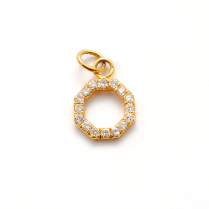 8mm Diamond Pavé Gold Pendant Charm – Side Profile