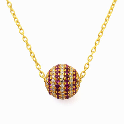 8mm Diamond Ruby Gold Ball Bead – Side Profile