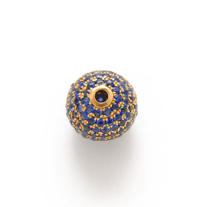 8mm Diamond Sapphire Pavé Gold Ball Bead – Side Profile