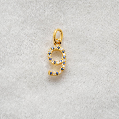Tsavorite Numeric Charm Pendant | Blue Sapphire Ruby Pave Jewelry