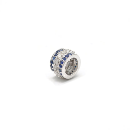 Sapphire Tsavorite Diamond Diamond Ruby Donut Silver Spacer Charm Beads Findings