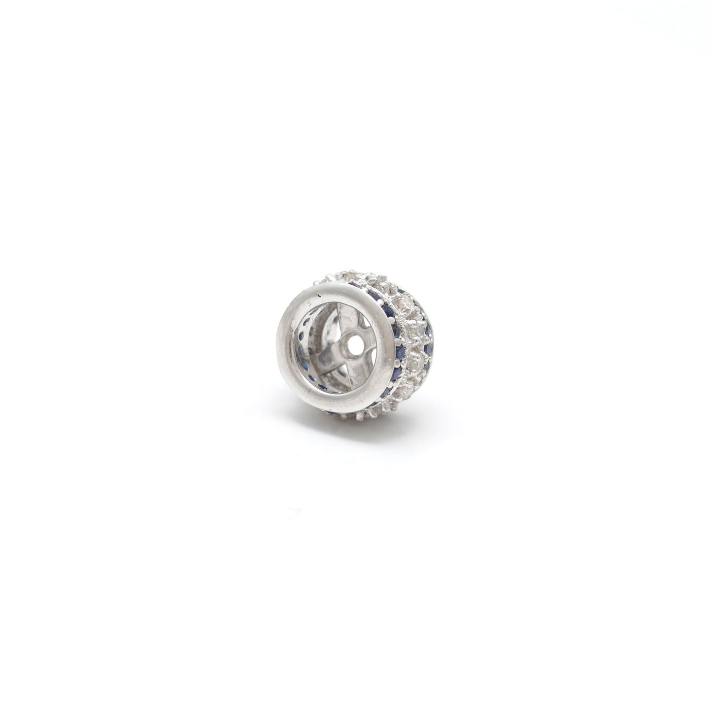 Sapphire Tsavorite Diamond Diamond Ruby Donut Silver Spacer Charm Beads Findings