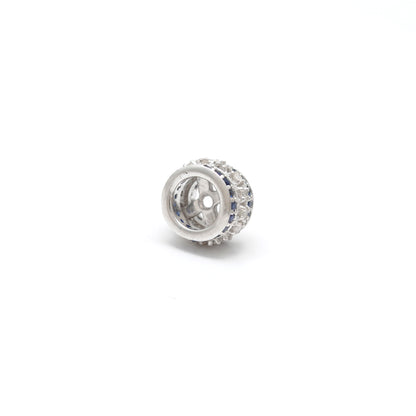 Sapphire Tsavorite Diamond Diamond Ruby Donut Silver Spacer Charm Beads Findings