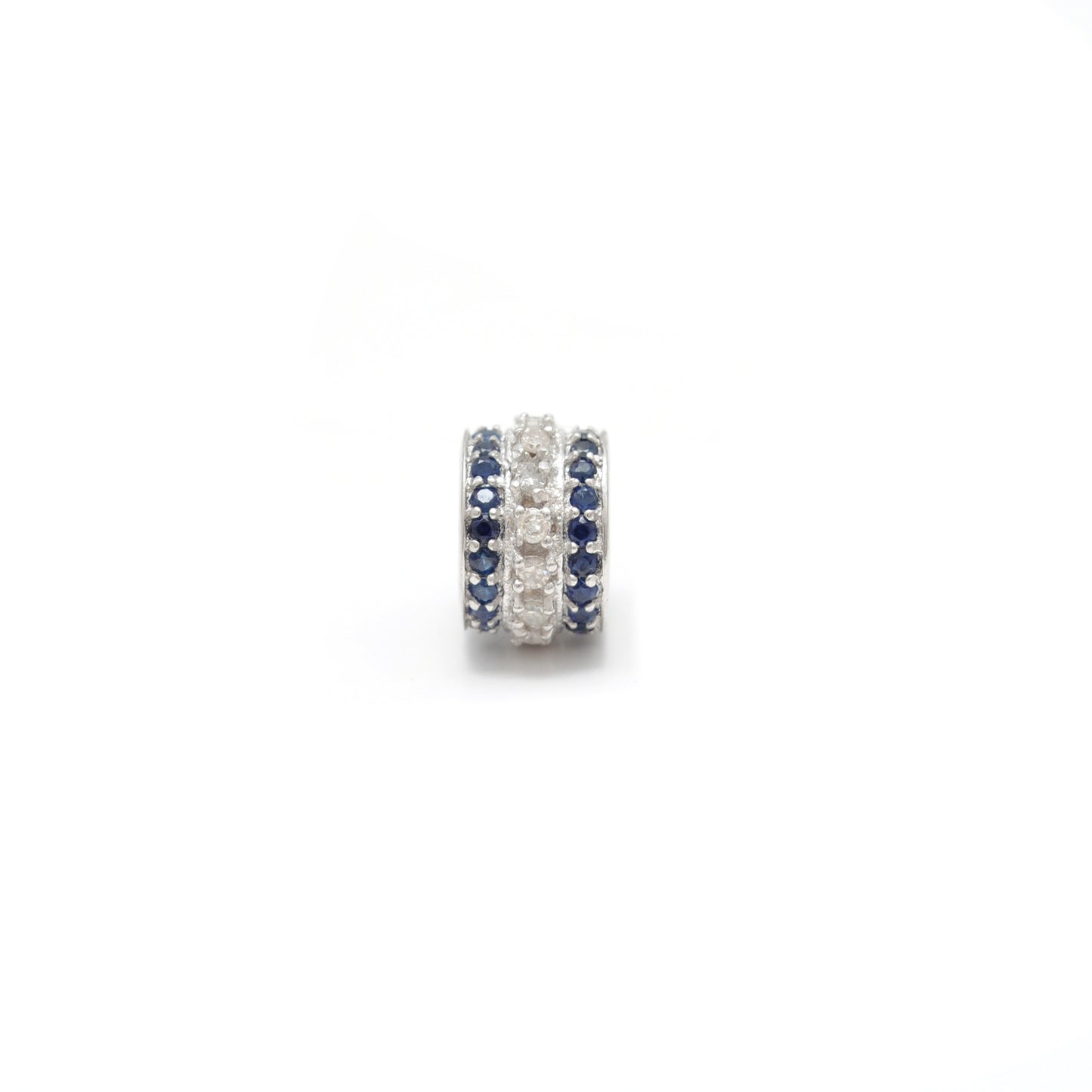 Sapphire Tsavorite Diamond Diamond Ruby Donut Silver Spacer Charm Beads Findings