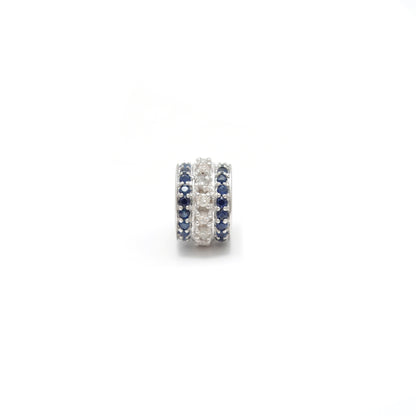 Sapphire Tsavorite Diamond Diamond Ruby Donut Silver Spacer Charm Beads Findings