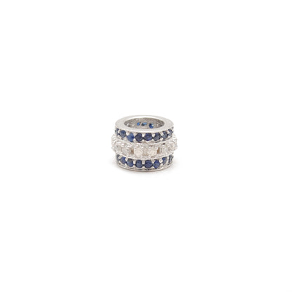Sapphire Tsavorite Diamond Diamond Ruby Donut Silver Spacer Charm Beads Findings