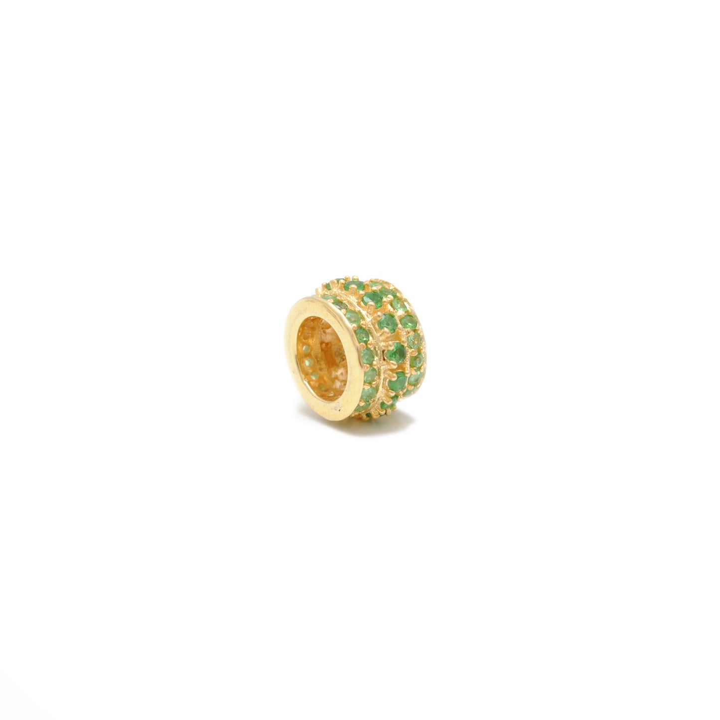 Sapphire Tsavorite Diamond Diamond Ruby Donut Silver Spacer Charm Beads Findings
