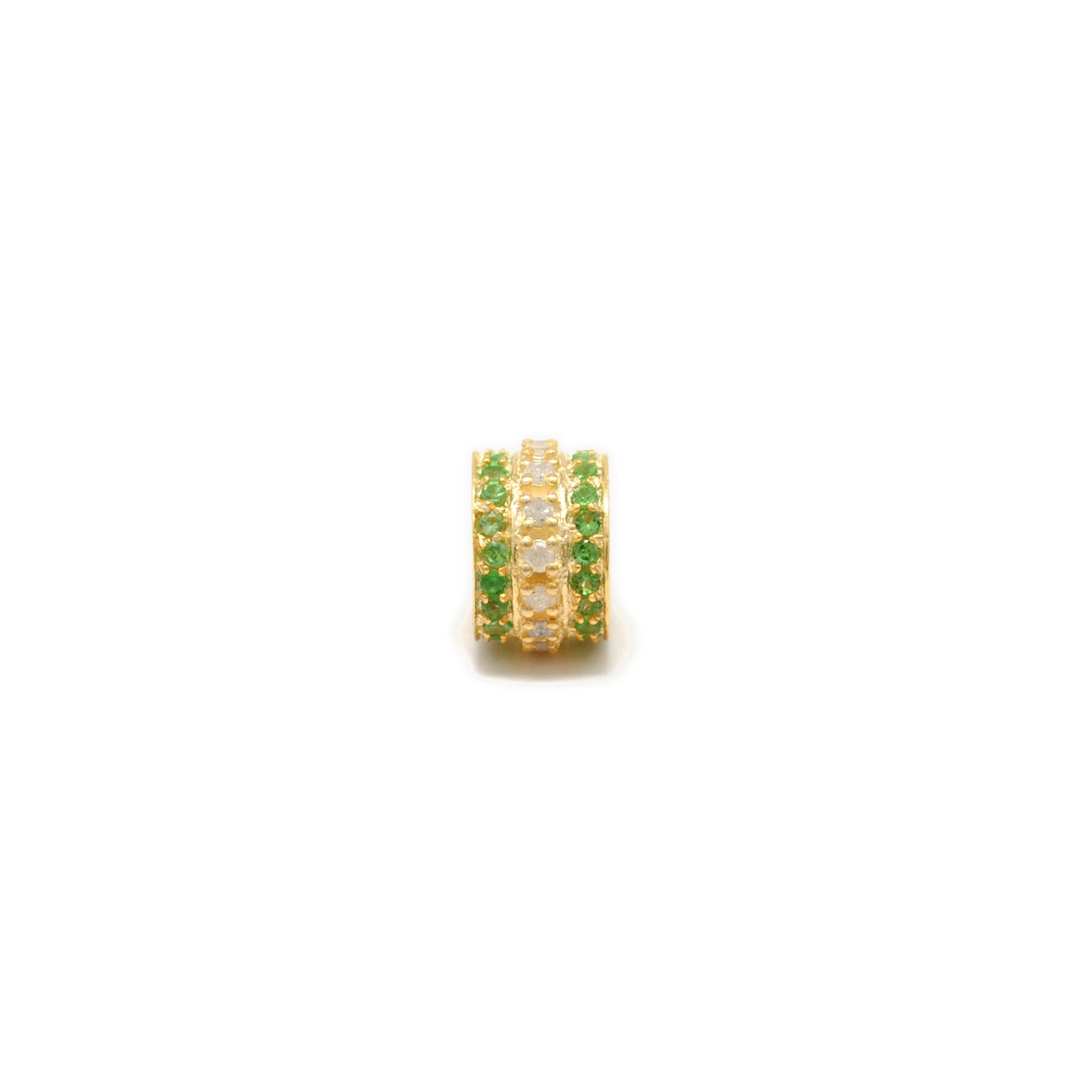 Sapphire Tsavorite Diamond Diamond Ruby Donut Silver Spacer Charm Beads Findings