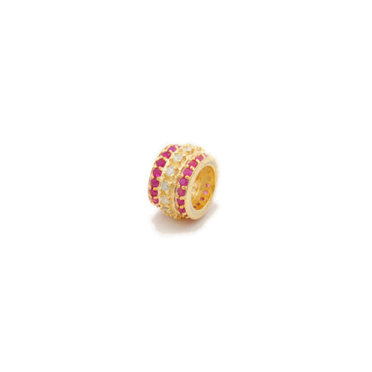 Sapphire Tsavorite Diamond Diamond Ruby Donut Silver Spacer Charm Beads Findings