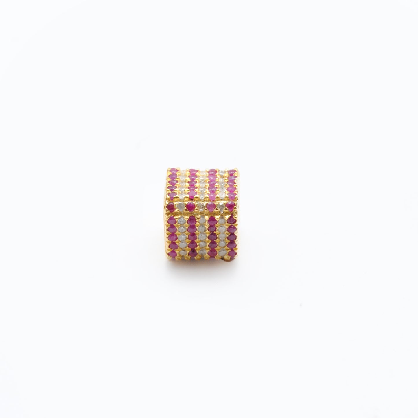 Silver Diamond Ruby & Sapphire Charm Spacer Beads – DIY Jewelry Craft