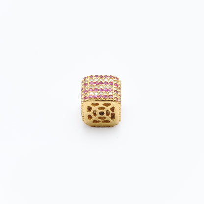 Silver Diamond Ruby & Sapphire Charm Spacer Beads – DIY Jewelry Craft