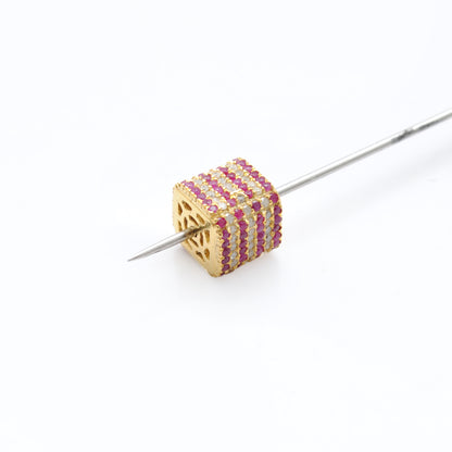 Silver Diamond Ruby & Sapphire Charm Spacer Beads – DIY Jewelry Craft