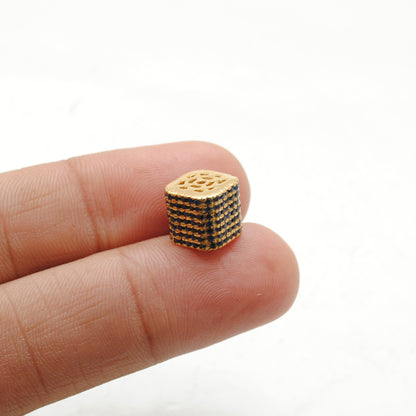 Silver Diamond Ruby & Sapphire Charm Spacer Beads – DIY Jewelry Craft