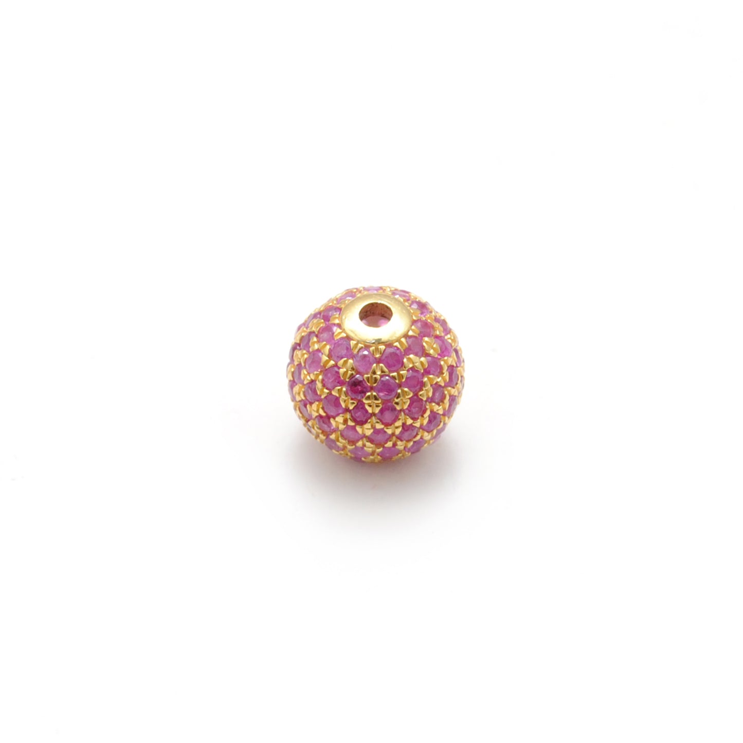 8mm Diamond Pave Ruby Sapphire Silver Spacer Beads for Jewelry Making
