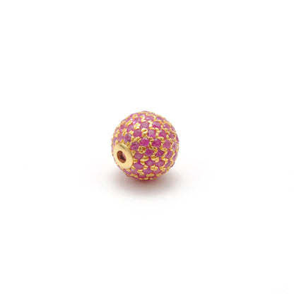 8mm Diamond Pave Ruby Sapphire Silver Spacer Beads for Jewelry Making