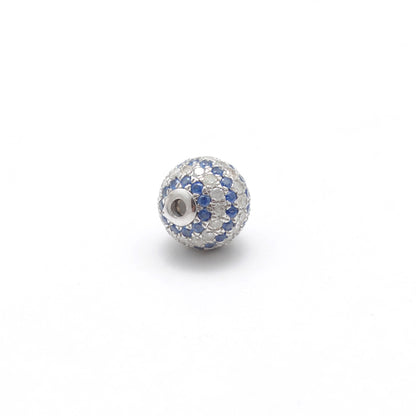 8mm Diamond Pave Ruby Sapphire Silver Spacer Beads for Jewelry Making