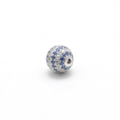 8mm Diamond Pave Ruby Sapphire Silver Spacer Beads for Jewelry Making
