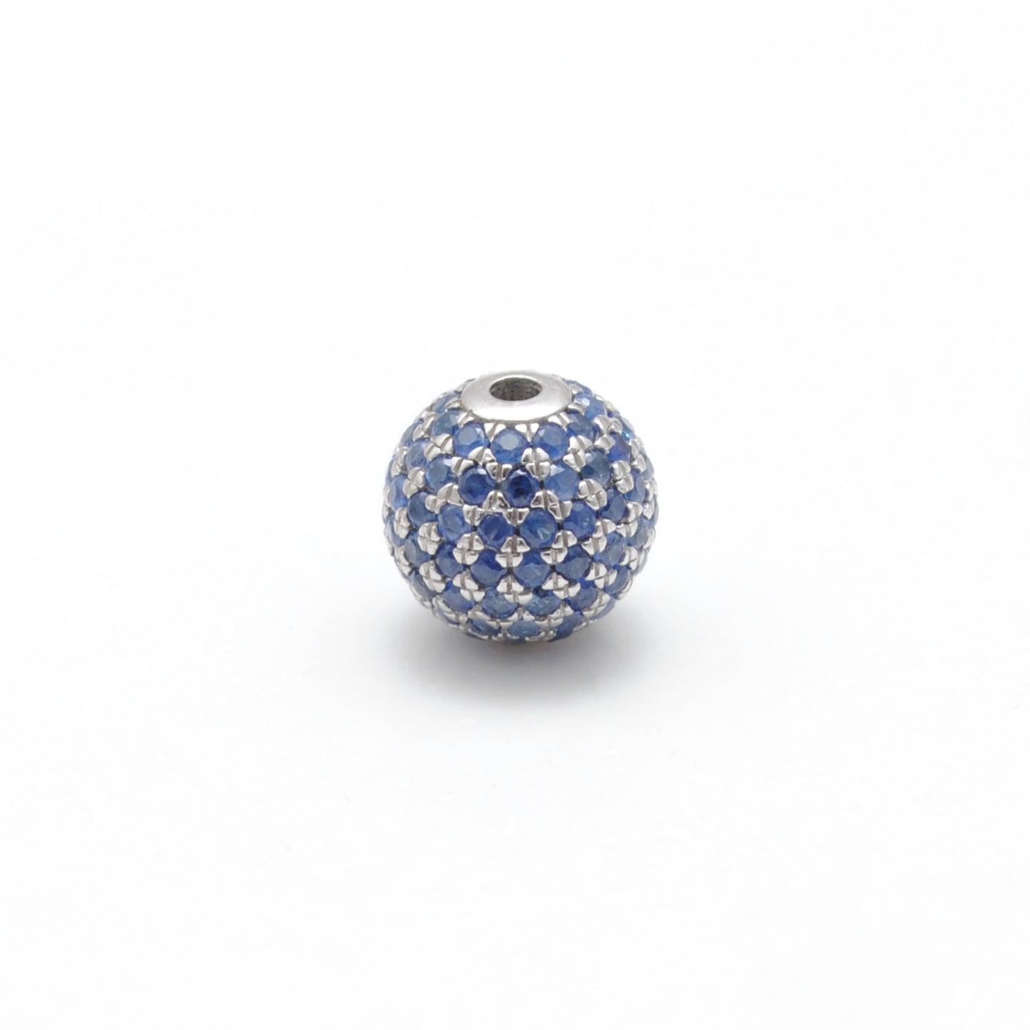 8mm Diamond Pave Ruby Sapphire Silver Spacer Beads for Jewelry Making