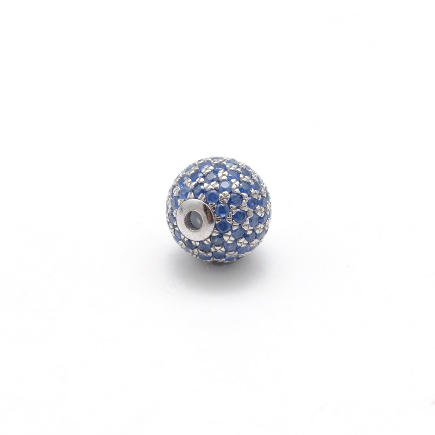 8mm Diamond Pave Ruby Sapphire Silver Spacer Beads for Jewelry Making
