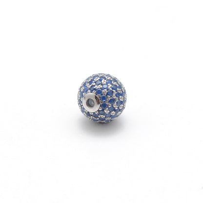8mm Diamond Pave Ruby Sapphire Silver Spacer Beads for Jewelry Making