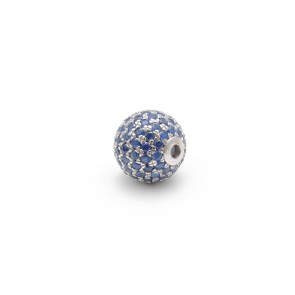 8mm Diamond Pave Ruby Sapphire Silver Spacer Beads for Jewelry Making
