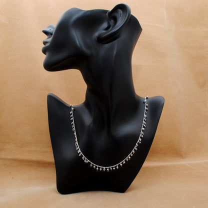 Handmade 925 Sterling Silver Rosary Chain Bracelet and Matching Necklace – Dangling Beads Jewelry - Kanika Creations